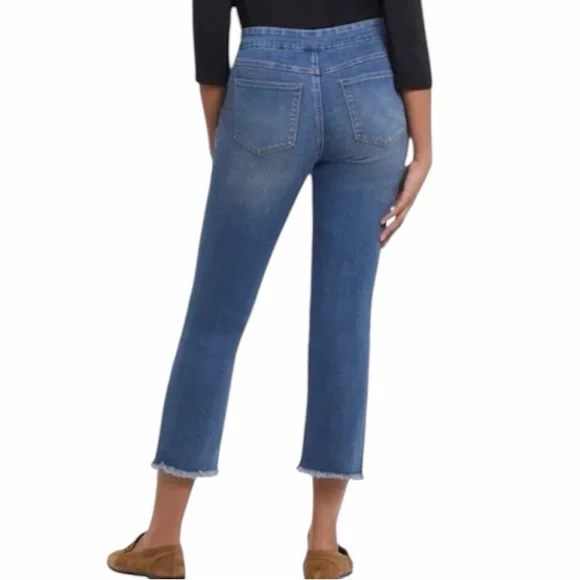 Tribal Jeans Audrey Mid-Rise Straight Crop Pull On Jeans Size 8 - Picture 2 of 13